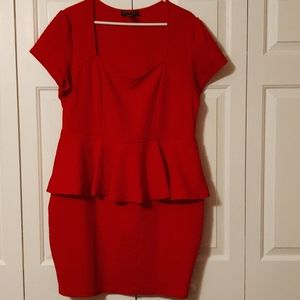 Red Peplum Dress